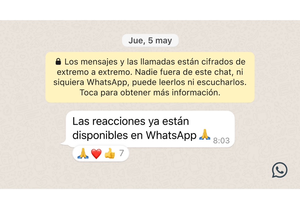 Las reacciones con emojis ya están disponibles en la última versión de la aplicación.