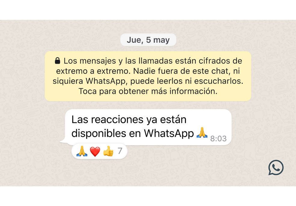 Las reacciones con emojis ya están disponibles en la última versión de la aplicación