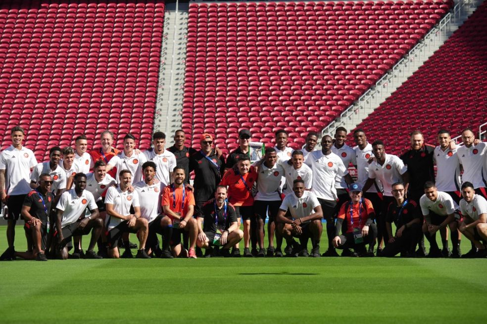 La selección de Colombia en Santa Clara, California, en la previa del duelo ante Brasil por la tercera fecha de la fase de grupos de la Copa América.