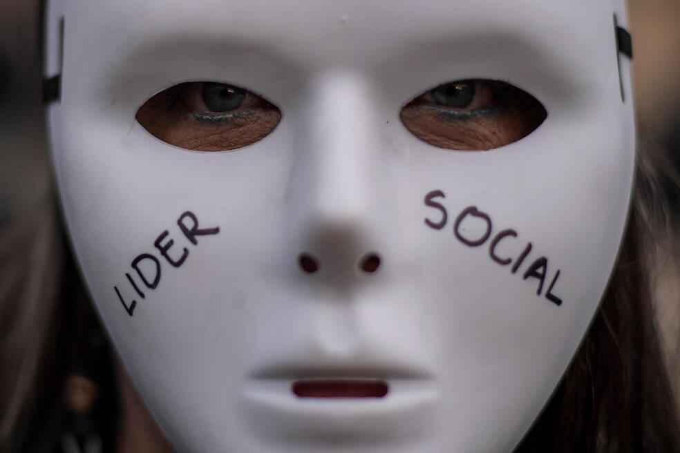Las movilizaciones y actos simbólicos para rechazar el homicidio contra líderes sociales y defensores de derechos humanos se realizarán el próximo viernes desde las 5 pm. en 57 ciudades del país y del exterior./Mauricio Alvarado.