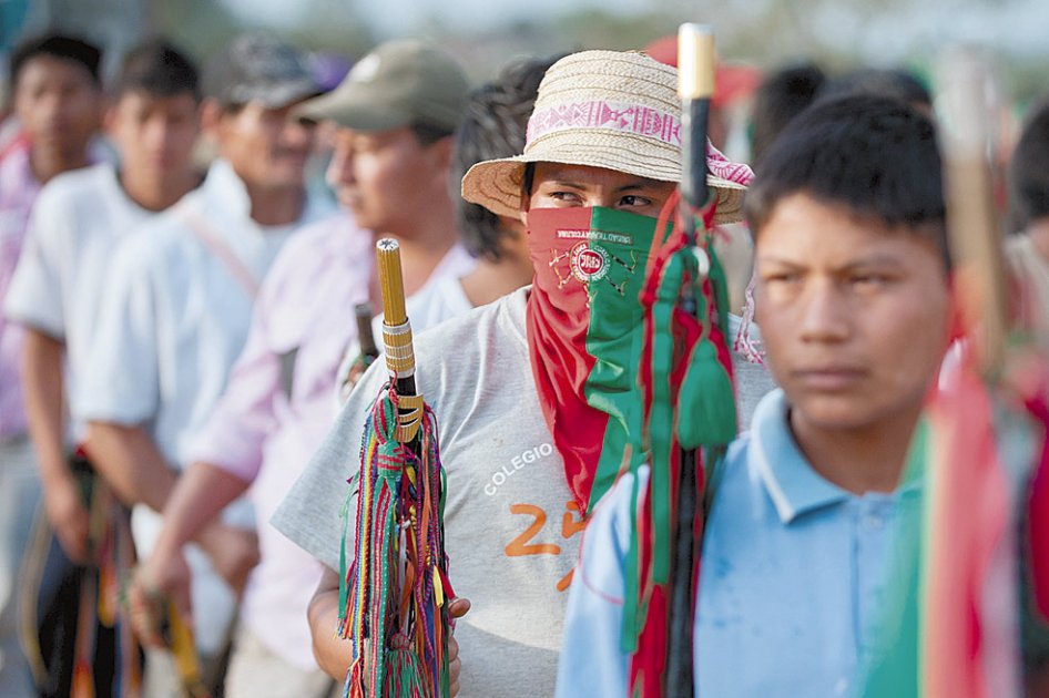Los indígenas del Cauca se mantienen en asamblea permanente. / AFP