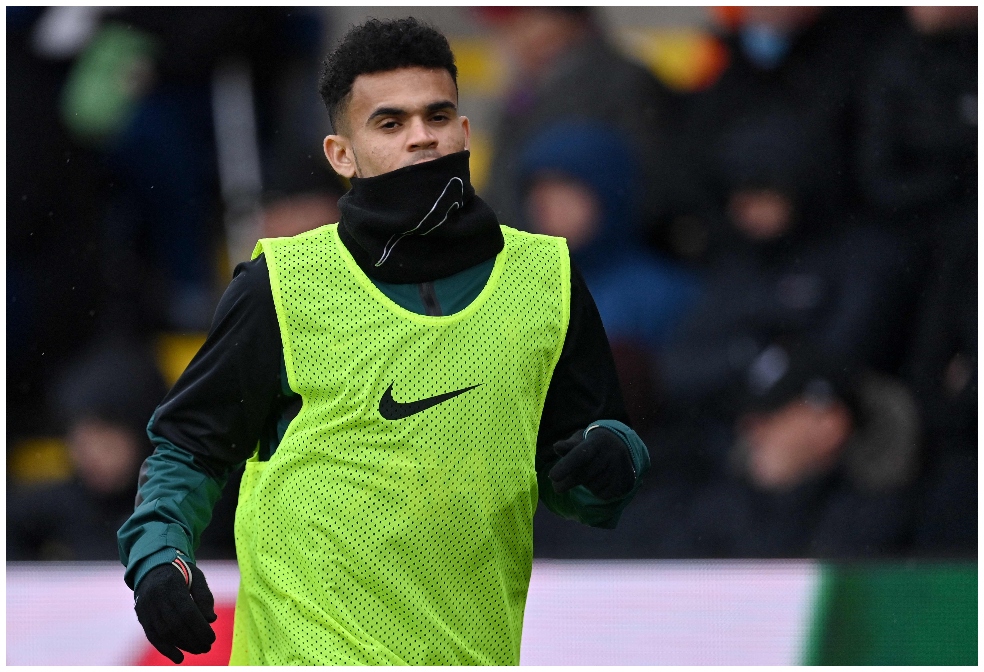 El delantero colombiano Luis Díaz fue suplente, pero no actuó en la victoria del Liverpool sobre Burnley, por la Premier League.