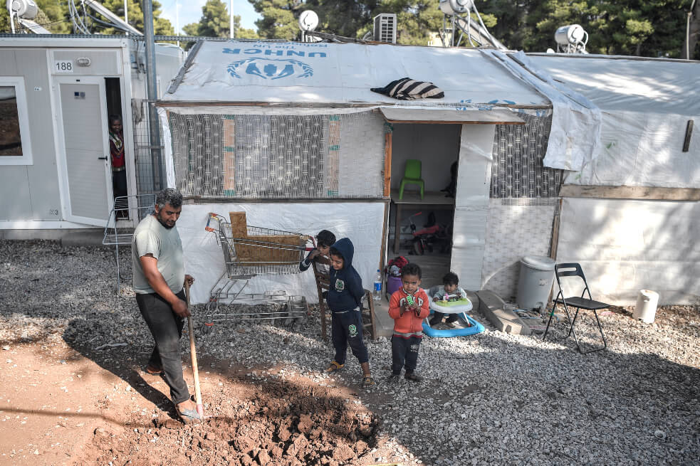 El campo de refugiados de Ritsona, a 80 kilómetros al norte de Atenas. / AFP