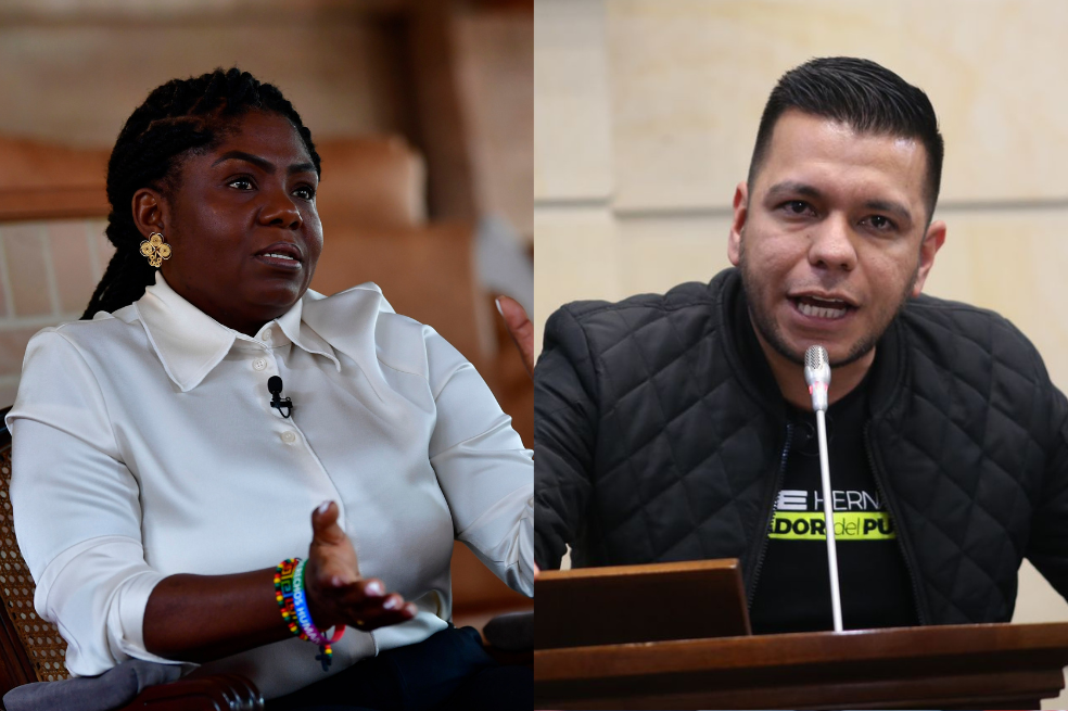 La vicepresidenta Francia Márquez y el senador Jota Pe Hernández (Alianza Verde).