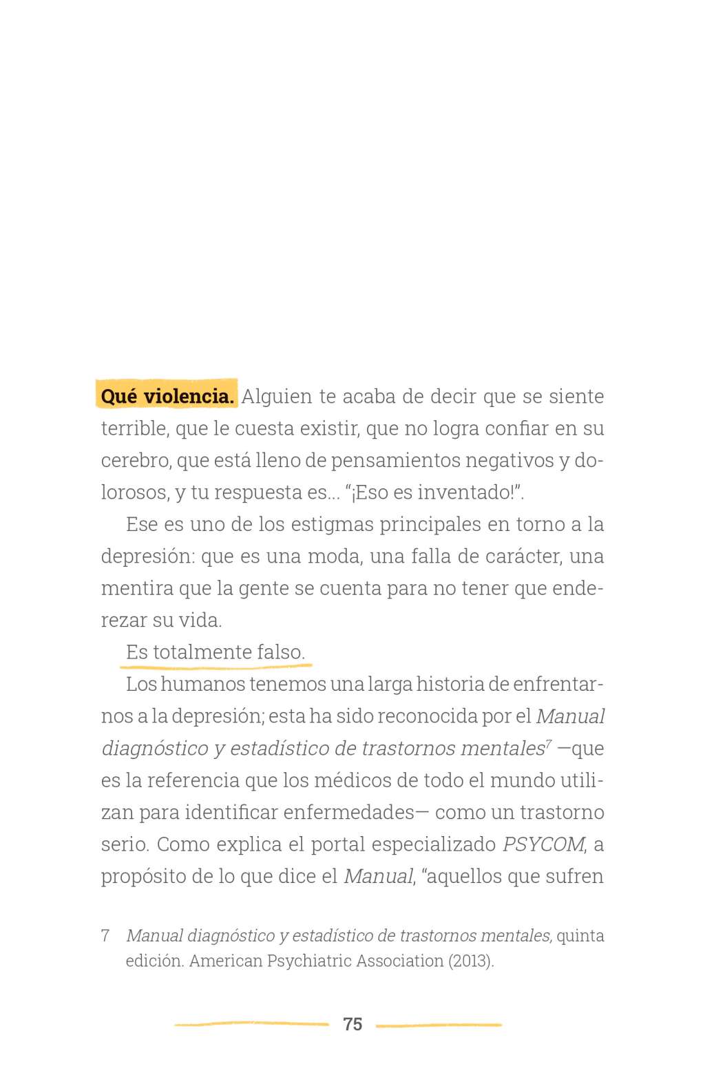 Capítulo 5 de La depresión (no) existe