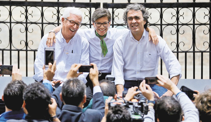 Jorge Robledo, Claudia López y Sergio Fajardo fueron los pilares de la Coalición Colombia. / EFE