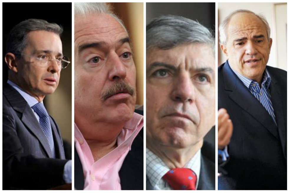 Álvaro Uribe, Andrés Pastrana, César Gaviria y Ernesto Samper.