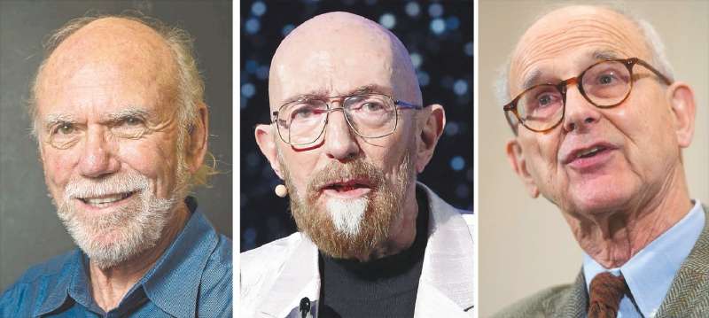 De izquierda a derecha: Kip Thorne, Barry Barrish y Rainer Weiss. / Nobel Prize
