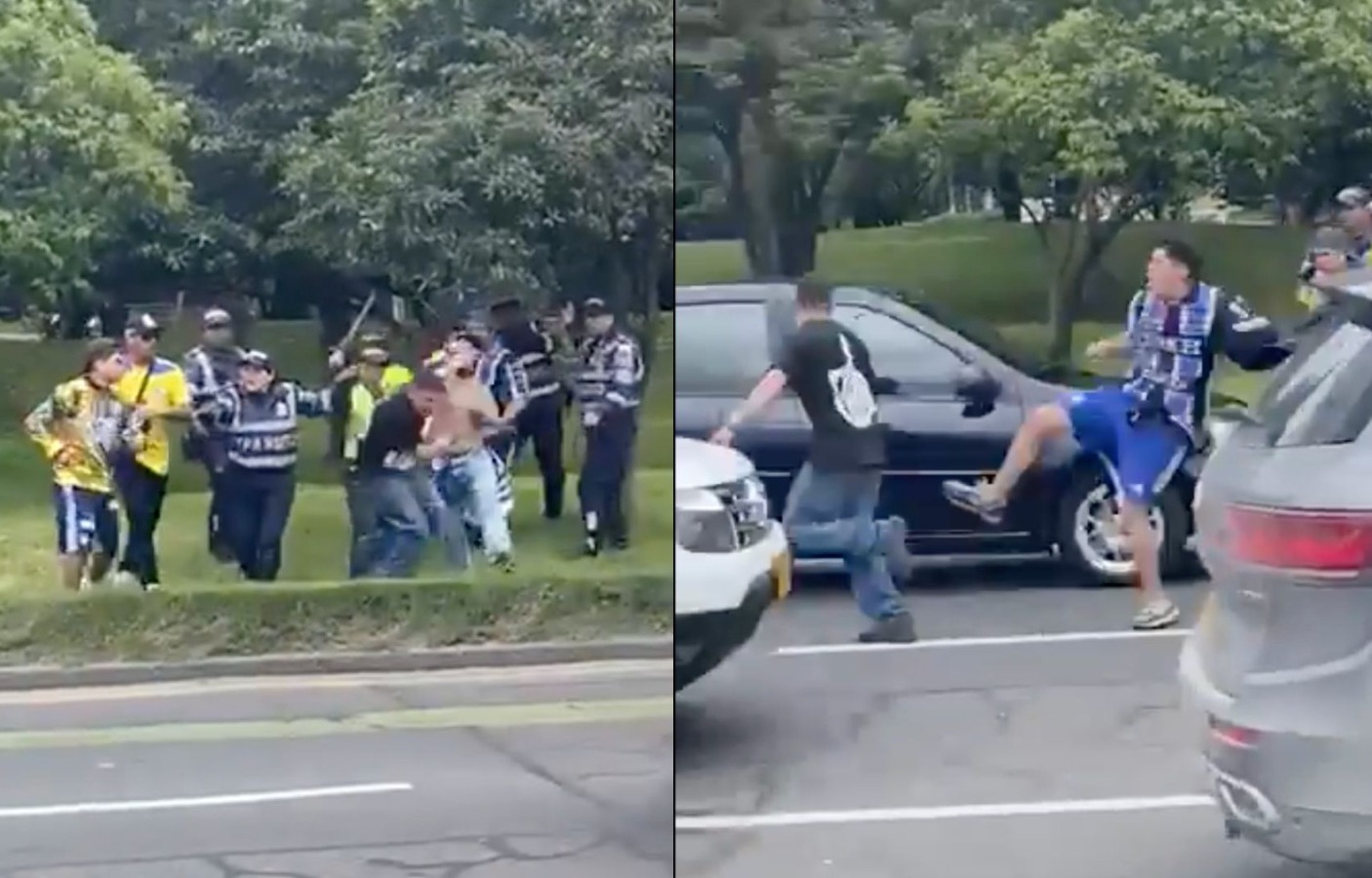 Agentes de Tránsito y un uniformado de la Policía Metropolitana de Bogotá atendieron la riña.