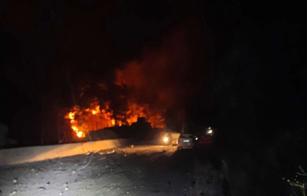 Incendio en el área de Masyaf, en la provincia central de Hama, en Siria.