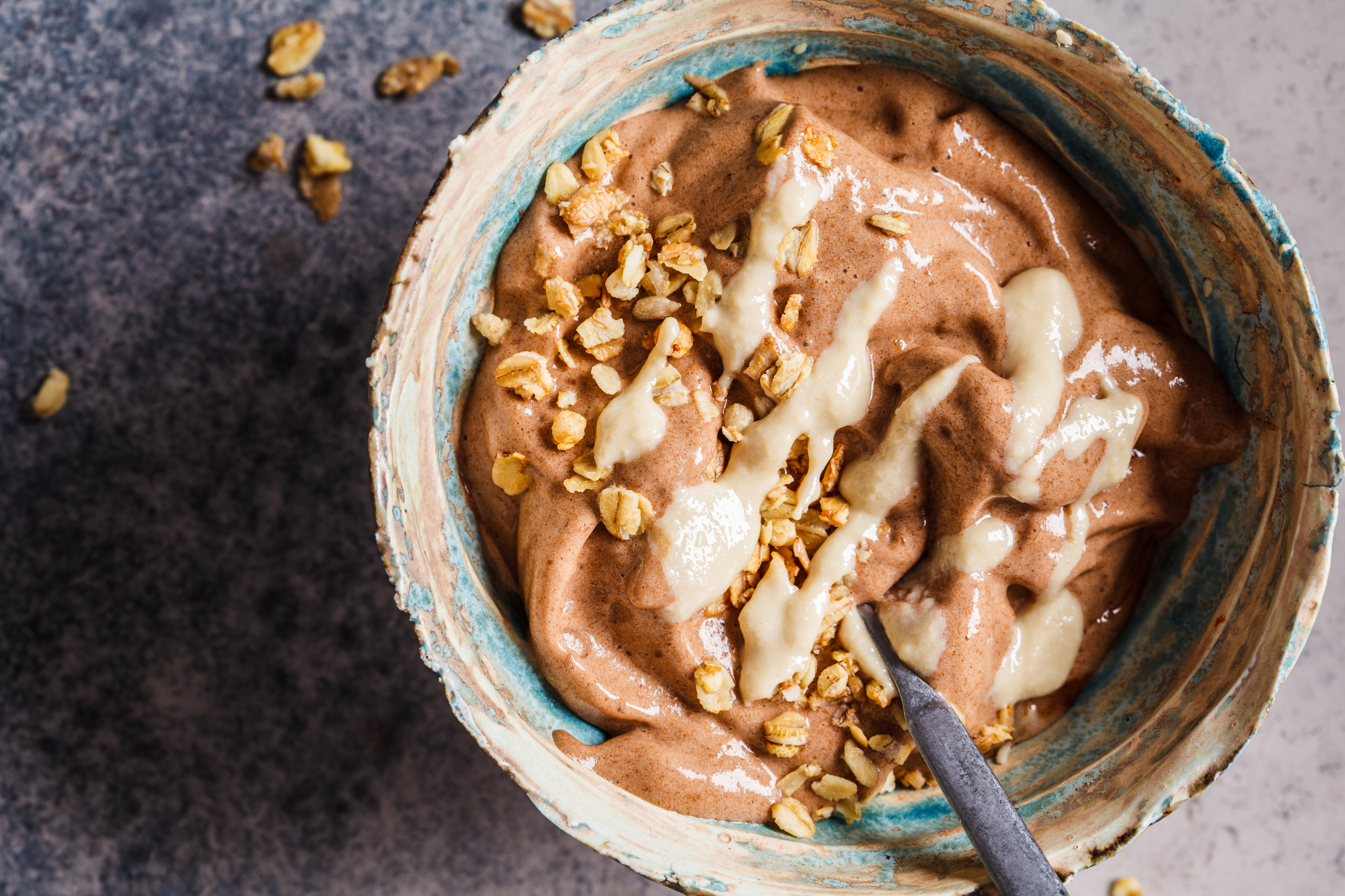 Helado cremoso de banano
