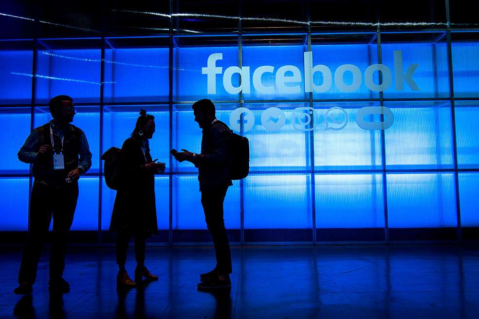 Stand de Facebook en F8, evento para desarrolladores de la red social. / Bloomberg