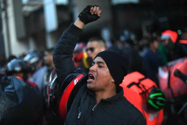 En fotos: así fue la manifestación de los rappitenderos en Bogotá