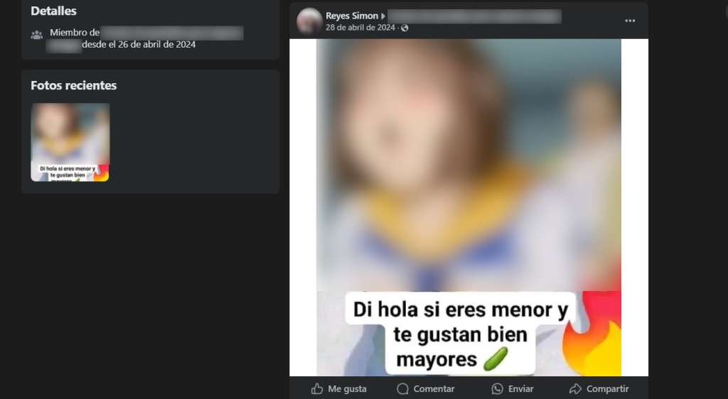 Captura de pantalla, de febrero de 2025, de la imagen que compartió el usuario “Reyes Simon” en un grupo abierto de Facebook.