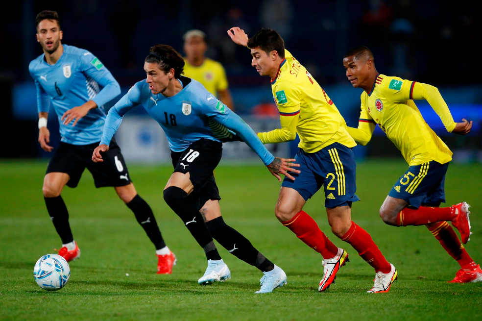 Uruguay y Colombia empataron sin goles en Montevideo.
