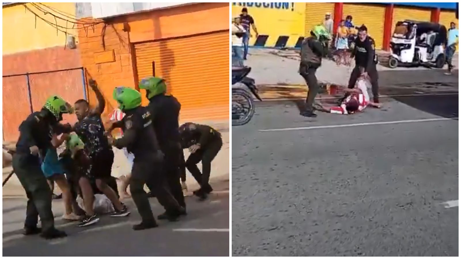 Un caso de intolerancia frente a la Clínica Campbell involucró agresiones entre policías y cuatro hombres con golpes y armas cortopunzantes.