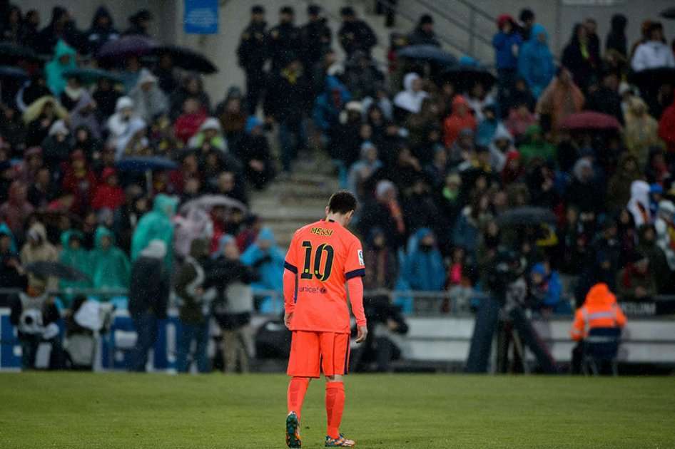 Lionel Messi durante un partido del Barcelona contra Getafe. Foto: AFP