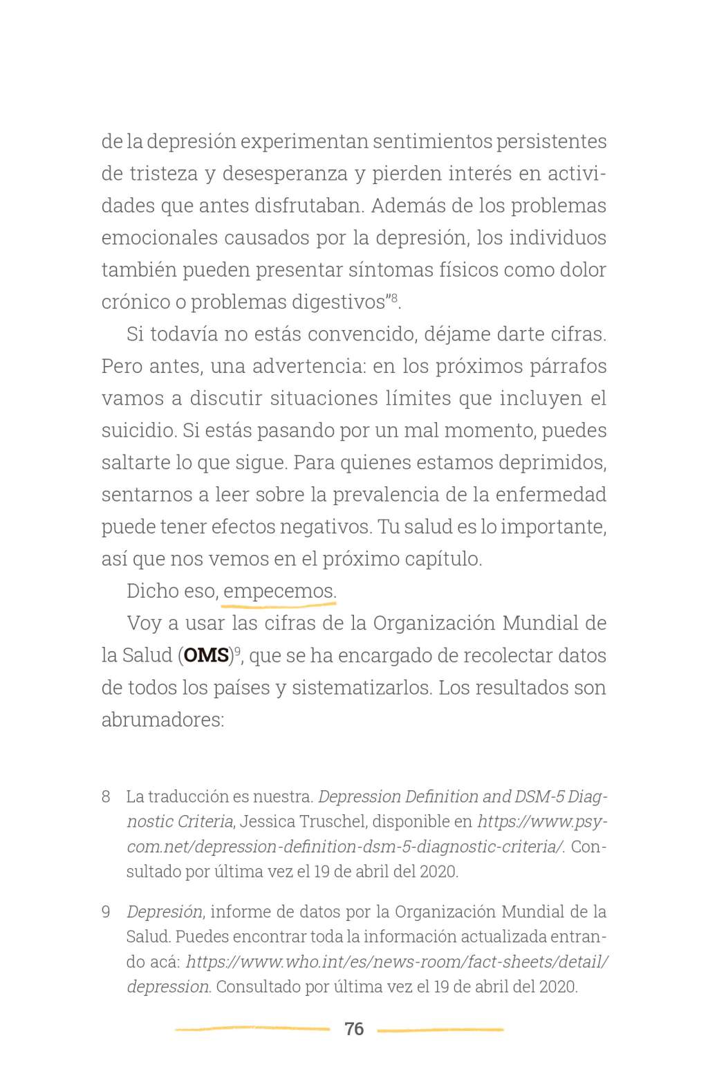 Capítulo 5 de La depresión (no) existe