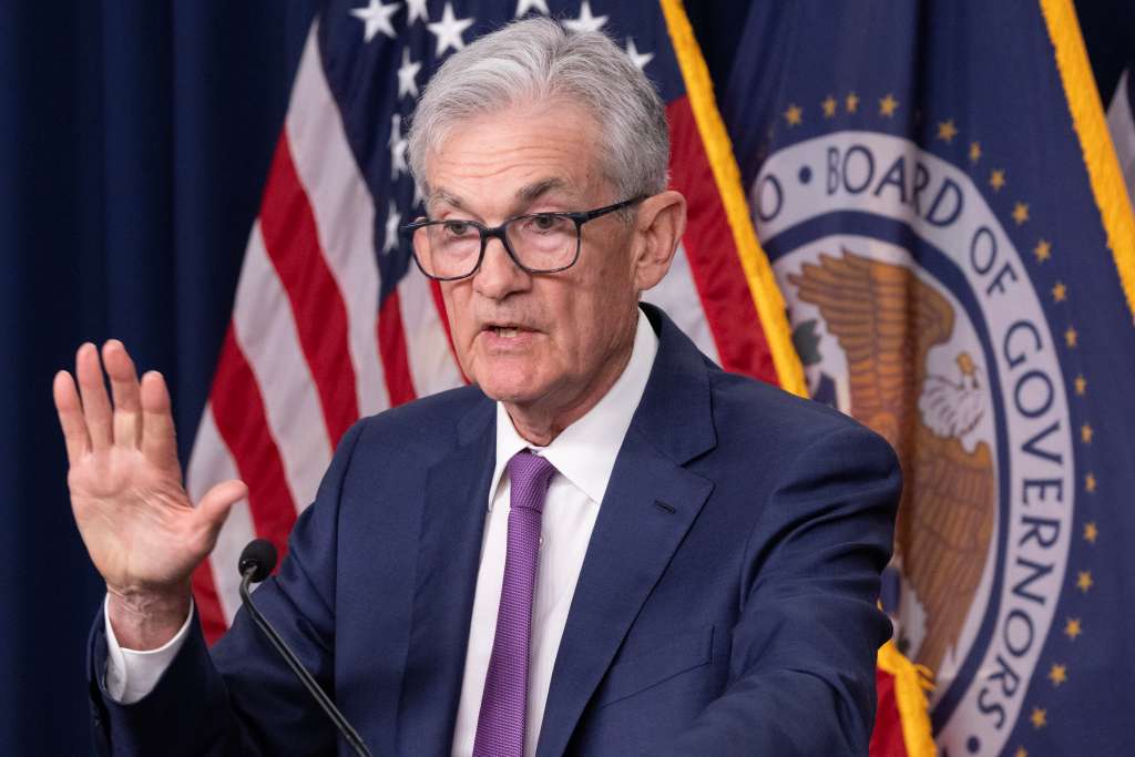Washington (United States), 01/05/2024.- US Federal Reserve Board Chairman Jerome Powell holds a news conference following a Federal Open Market Committee meeting, at the William McChesney Martin Jr. Federal Reserve Board Building in Washington, DC, USA, 01 May 2024. Interest rates will remain at a range of 5.25 percent to 5.5 percent, the Federal Open Market Committee (FOMC) announced in a statement. (Roma) EFE/EPA/MICHAEL REYNOLDS