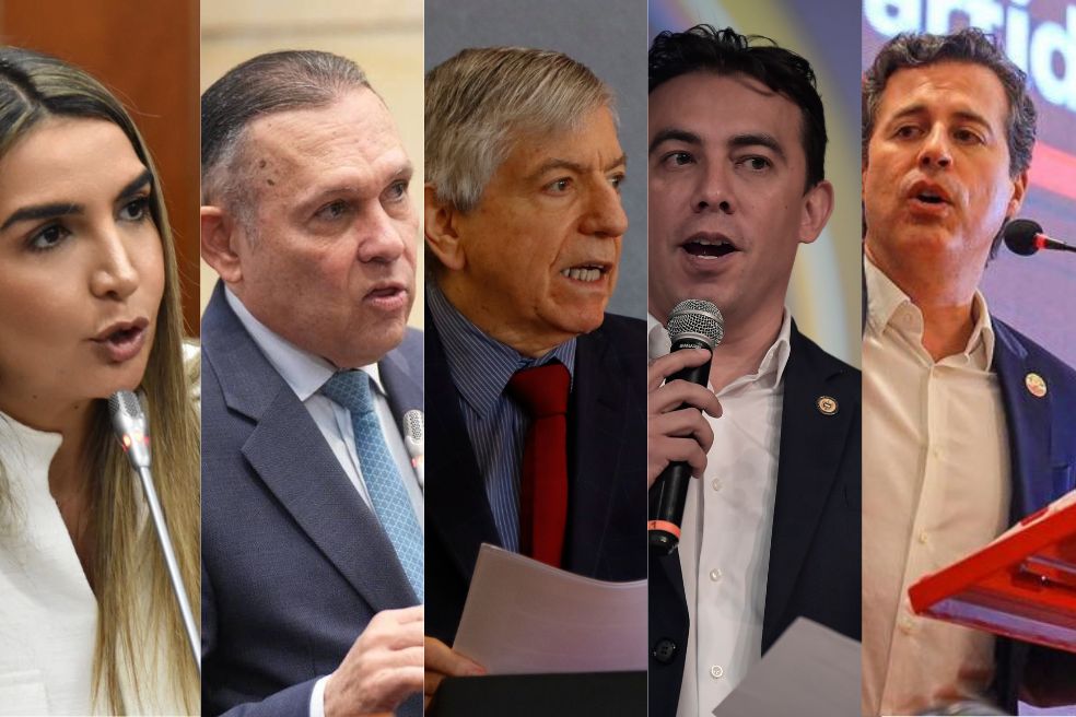De izquierda a derecha: Nadia Blel, Efraín Cepeda, César Gaviria, Alexander Vega y Juan Manuel Galán. Se reunieron para hablar de las elecciones de 2026.