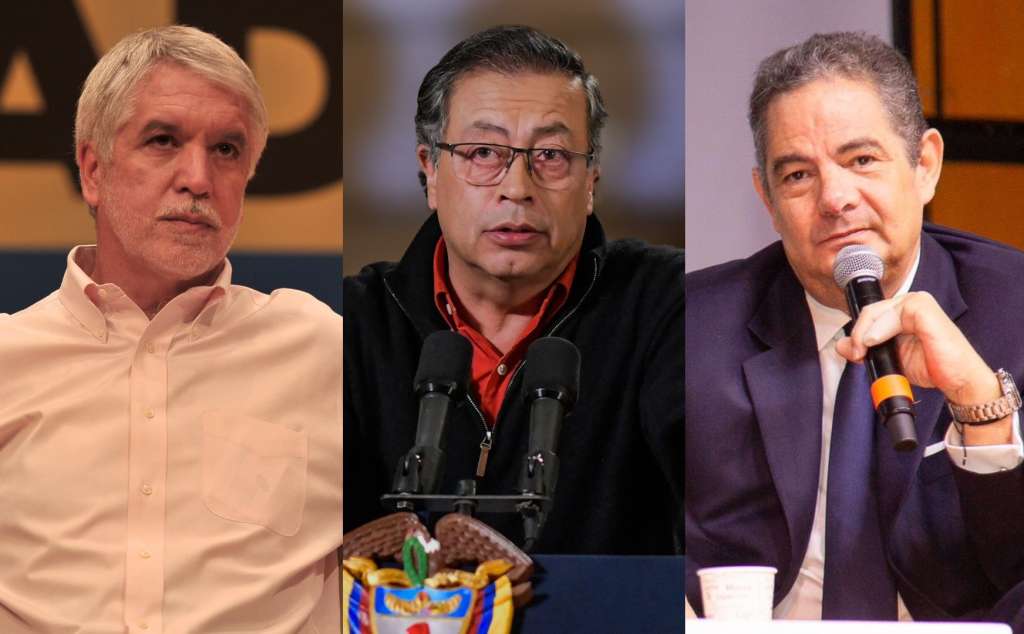 Exalcalde de Bogotá Enrique Peñalosa, presidente Gustavo Petro y exvicepresidente Germán Vargas Lleras.