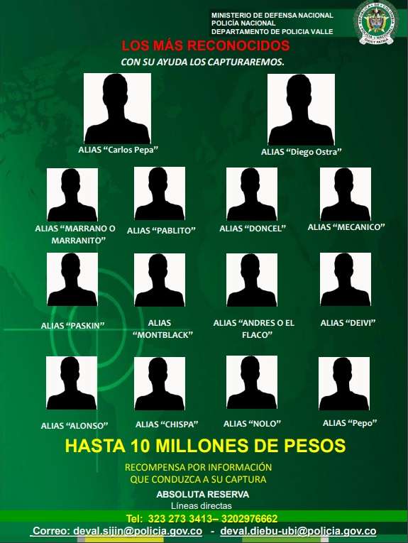 Los más reconocidos de Buenaventura.Policía Nacional