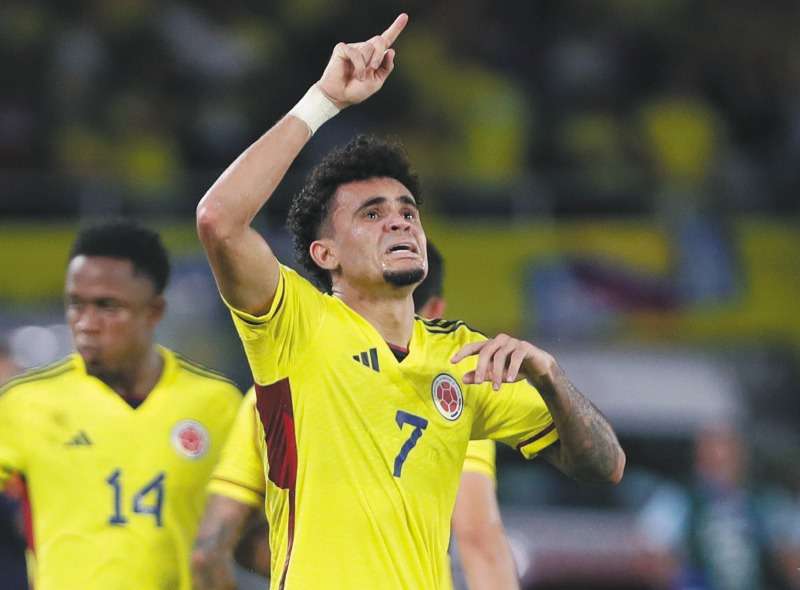 Con un doblete de Luis Díaz la tricolor remontó el partido contra Brasil. El guajiro le dedicó los goles a su padre Mane Díaz. / AP Photo/Ivan Valencia