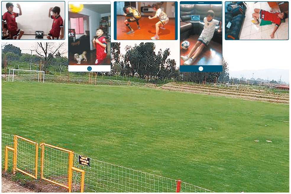 Ante la imposibilidad de utilizar las canchas del complejo de La Morena, los futbolistas bogotanos se entrenan en sus casas durante la cuarentena. / Cortesía