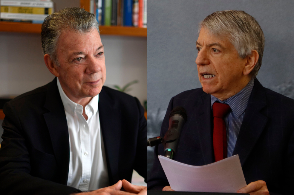Los expresidentes Juan Manuel Santos y César Gaviria.