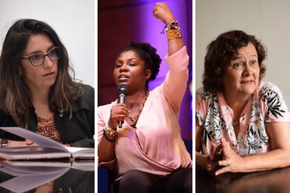 Diana Gómez Correal, la vicepresidenta Francia Márquez y Luz María Múnera.