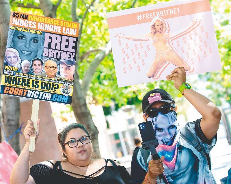Desde que se conoció la situación de Britney Spears, cientos de personas han protestado a su favor. / AFP