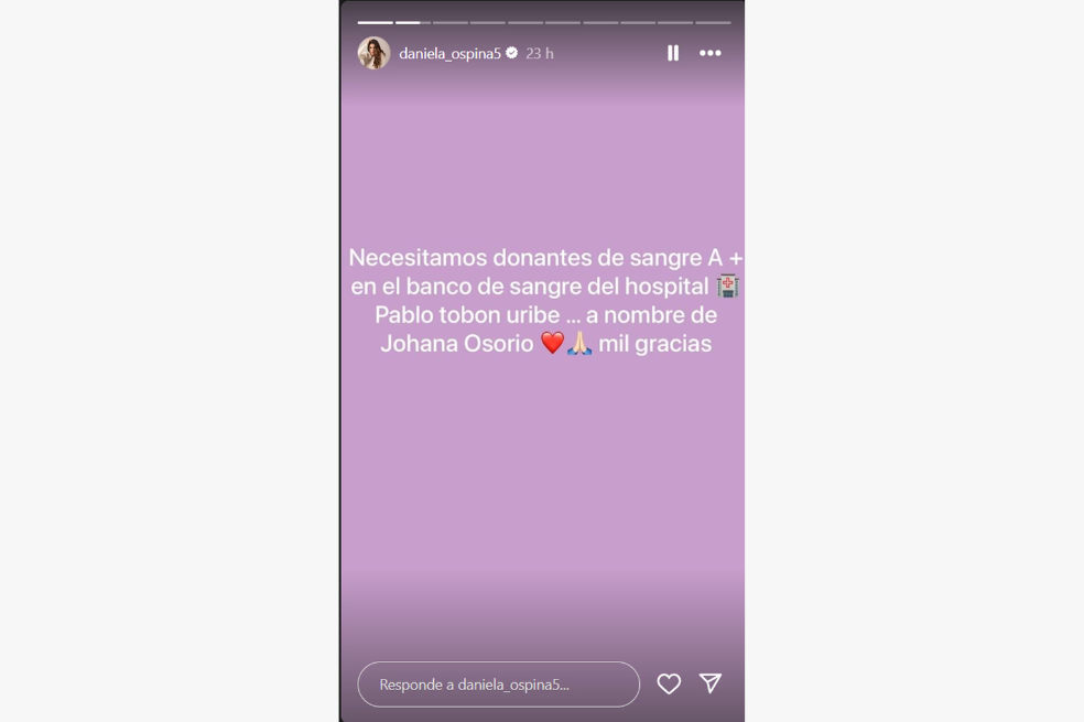 Daniela Ospina pide ayuda para amigo de James Rodríguez: “Necesitamos donantes”