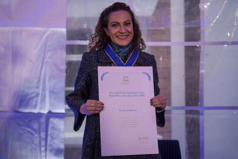 Jineth Bedoya recibió el premio a la libertad de prensa Unesco-Guillermo Cano