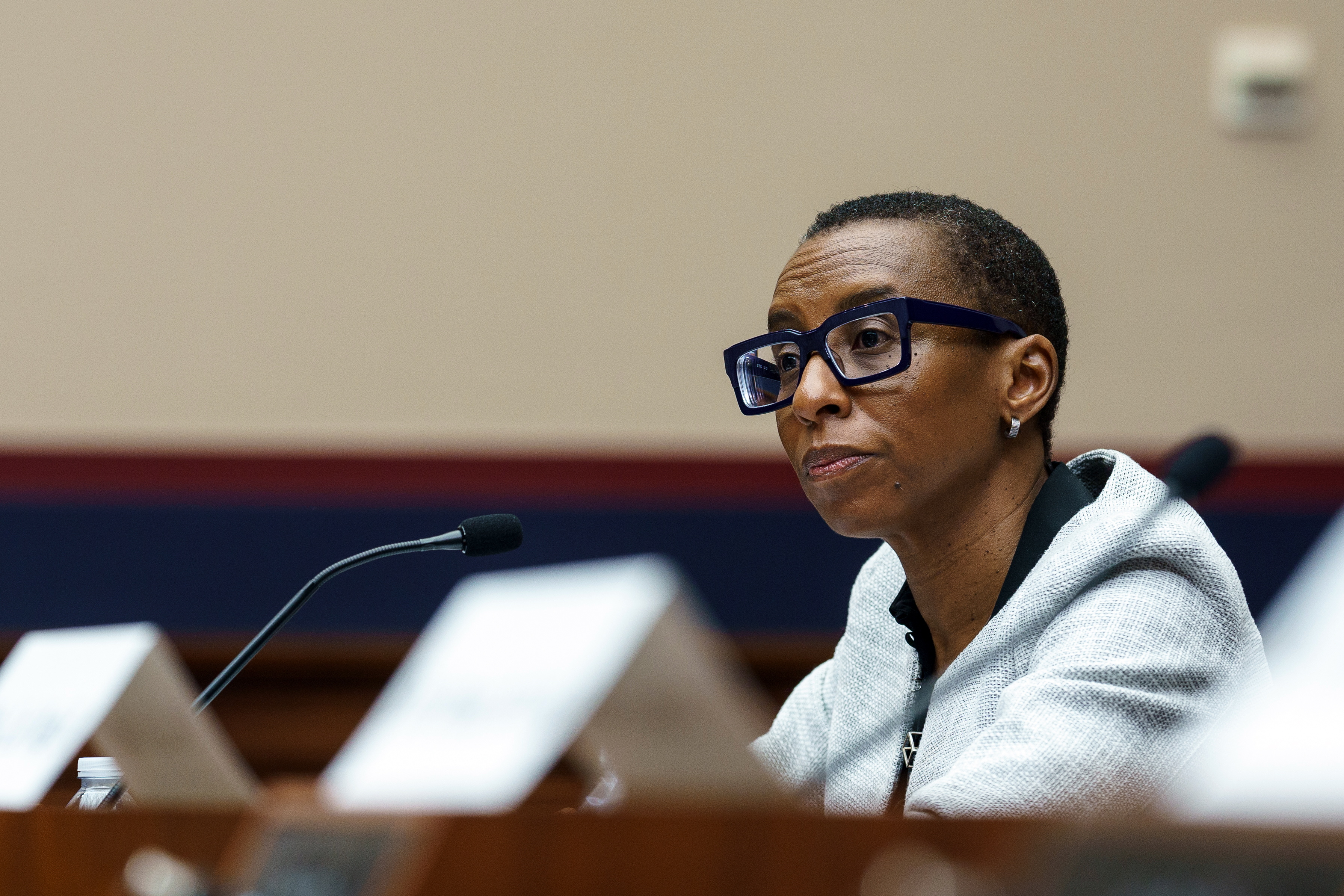 Washington (Usa), 05/12/2023.- Dr Claudine Gay, President of Harvard University, testifies before the House Education and the Workforce Committee at the Rayburn Building in the US Capitol, Washington, DC, USA, 05 December 2023. EFE/EPA/WILL OLIVER