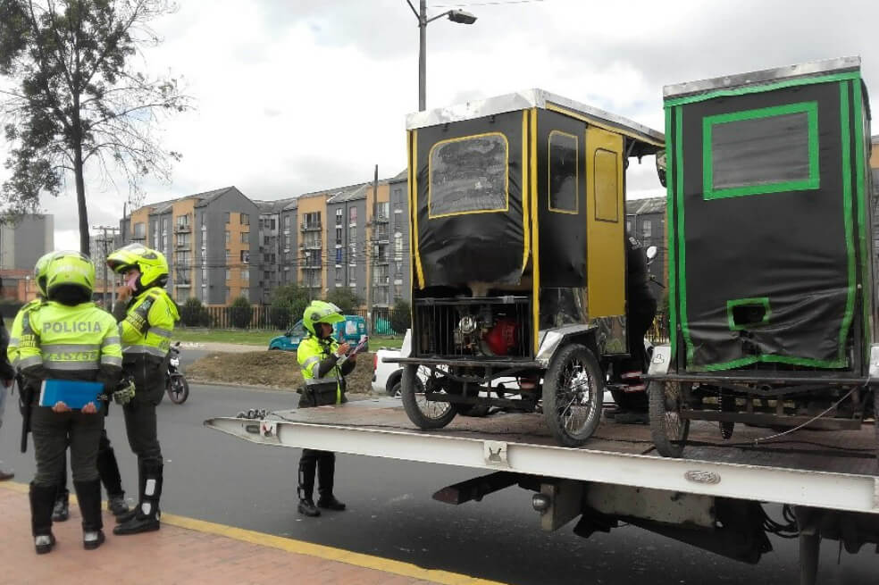 Los tricimotores no tienen autorización para prestar servicio público de transporte de pasajeros. / Secretaría de Movilidad de Bogotá