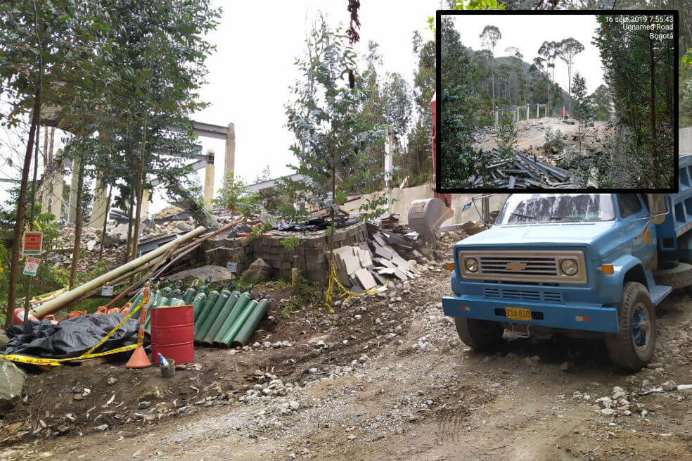 Se está investigando si las otras mansiones fueron construidas antes de que se declarara zona protegida a los cerros orientales. / Corporación Autónoma Regional de Cundinamarca (CAR)