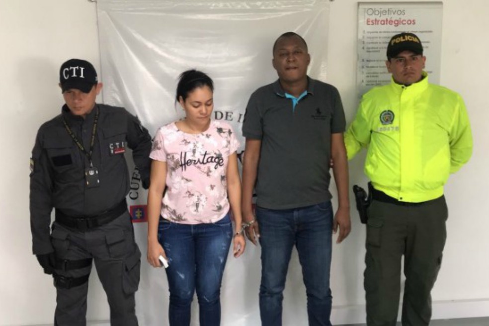 Eliécer Arboleda Riascos y su esposa, Viviana Vanesa Olaya. / Cortesía Fiscalía