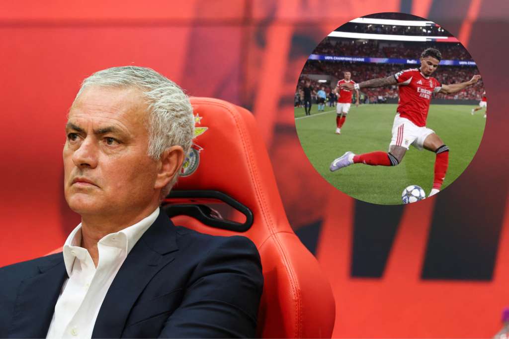 Mourinho, en su presentación con el Benfica de Richard Ríos.