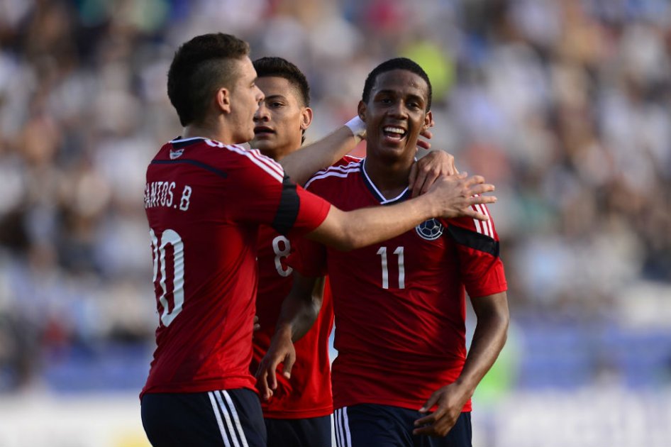 Jeison Lucumí celebra un gol en el Suramericano sub-20. Foto: AFP