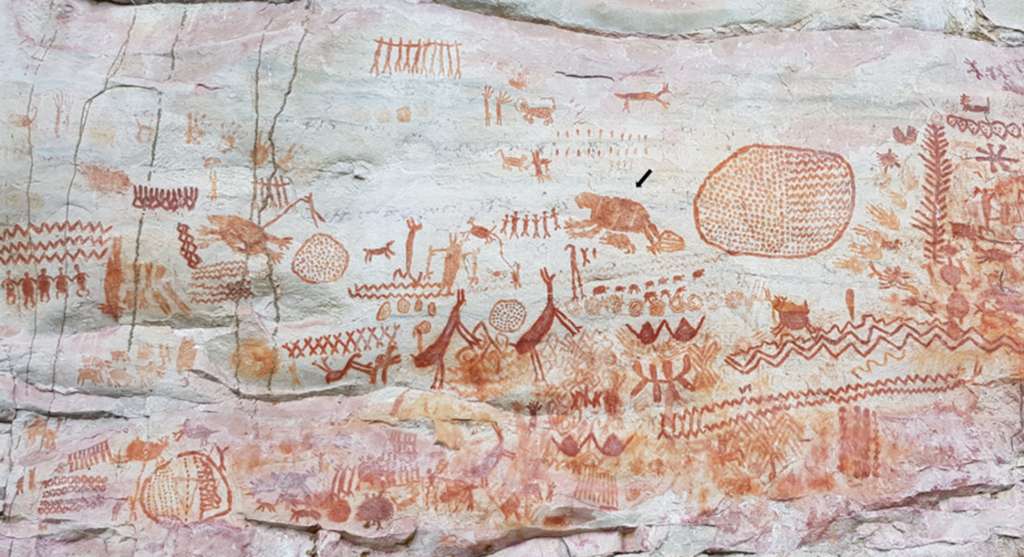 Pinturas de megafauna que corresponderían a la Edad de Hielo en La Lindosa.