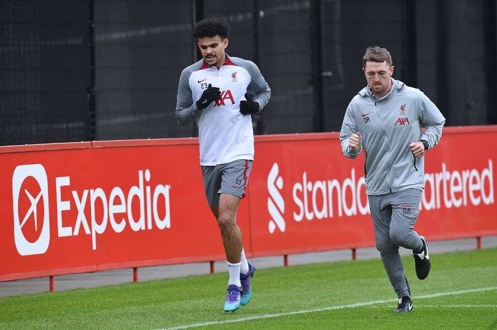 Lucho Díaz está de vuelta en los entrenamientos de los 'Reds'.