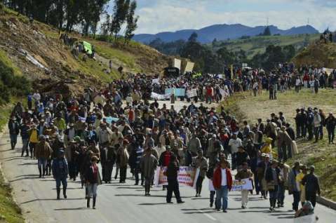 Tres heridos en jornada de protestas campesinas