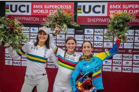 Mariana Pajón volvió a subirse a un podio en Copa Mundo de BMX