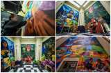 Imágenes del mural en homenaje a las cinco décadas de "Cien años de soledad"