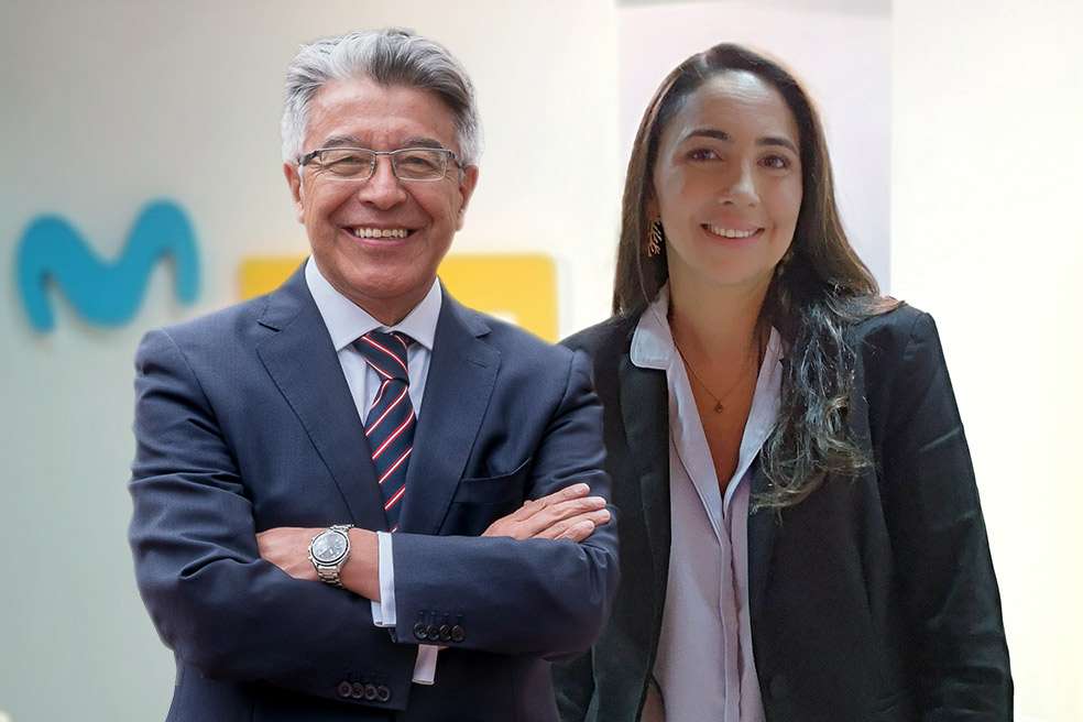 Carlos Sánchez Gaitán, Rector de la Universidad Jorge Tadeo Lozano y Carolina Navarrete, Directora B2B Telefónica Movistar Colombia.
