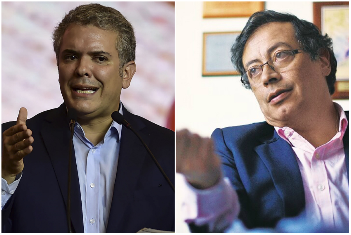 El presidente Iván Duque y su principal opositor, el senador Gustavo Petro. / AFP / Archivo El Espectador