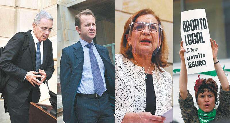 El futuro de Álvaro Uribe Vélez, Andrés Felipe Arias y Margarita Cabello se definirá este 2021, al igual que se espera una decisión sobre la despenalización del aborto.