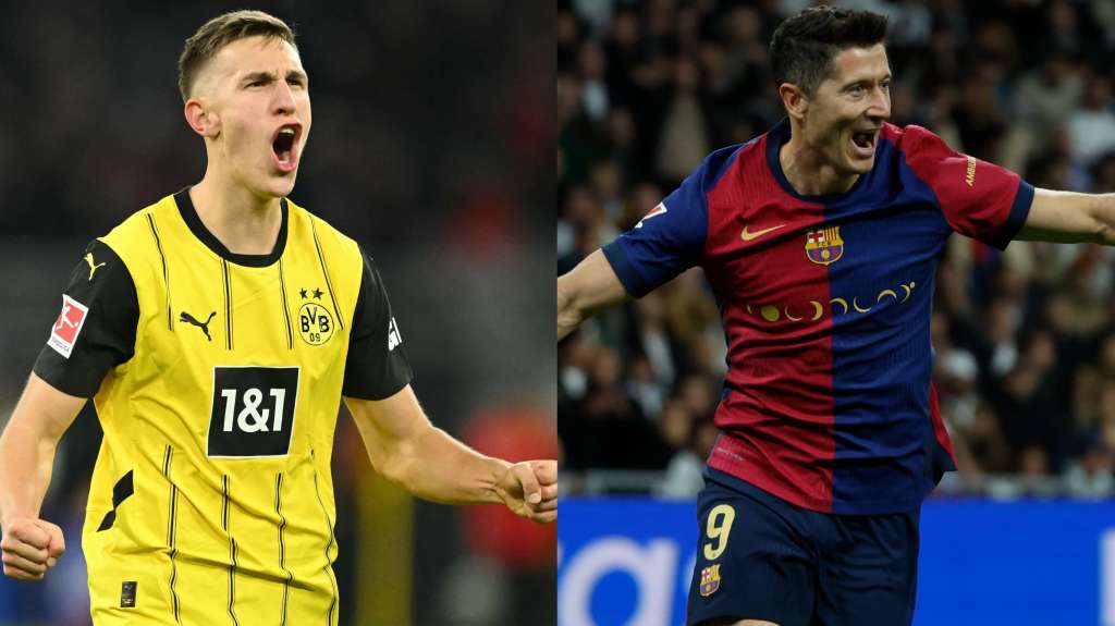 Nico Schlotterbeck de Borussia Dortmund vs. Robert Lewandowski de Barcelona.