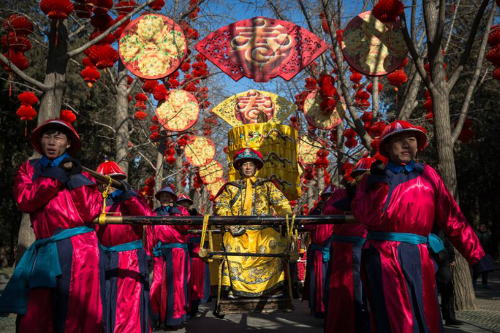 Ensayo de preparación para el Nuevo Año Lunar, Pekín, China. / EFE