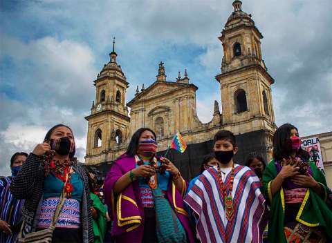 El legado de la guardia indígena en las protestas de Bogotá